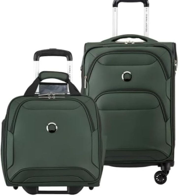 Photo 1 of Delsey Storm Plus 2-piece Under Seater & Carry-On Set, GREEN