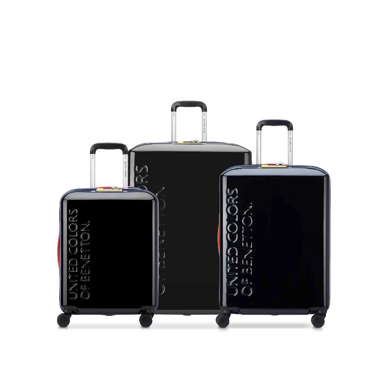 Photo 1 of United Colors of Benetton x DELSEY PARIS 3-Piece Luggage Set (CO/M/L), BLACK