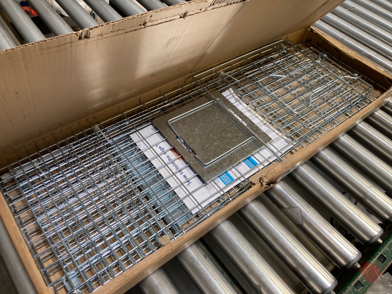 Photo 1 of Animal Trap 32"x10"x12" Cage Trap, Heavy Duty Folding Raccoon Traps, Humane Cat Trap for Stray Cats,Rabbits,Squirrels,Outdoor Small Animal Trap,Humane Catch & Release
