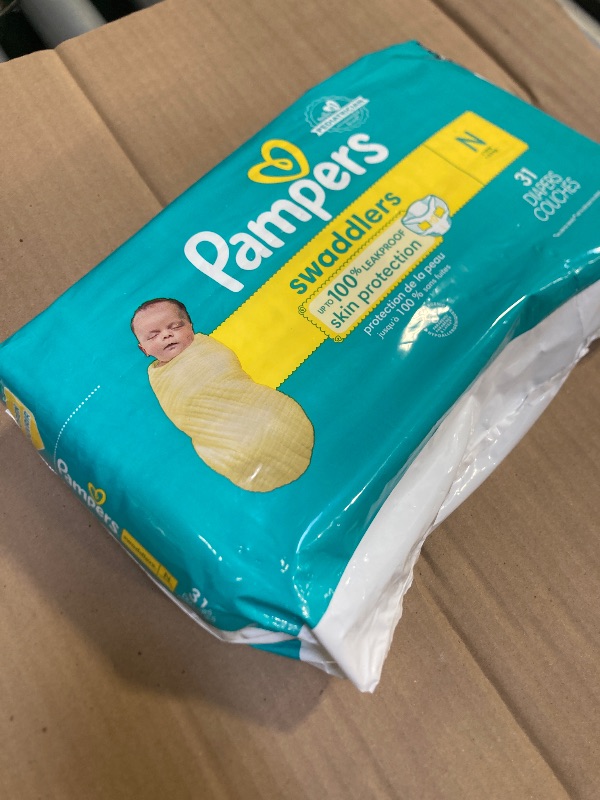 Photo 1 of Pampers Baby Diapers - Swaddlers - Size 0, 31 Count, Ultra Absorbent Disposable Newborn Diaper