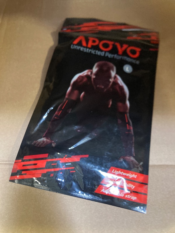 Photo 1 of APOYO Elbow Brace for Tendonitis and Tennis Elbow, Compression Sleeve for Arthritis, Workouts, Reduce Joint Pain During Fitness Activity (Large)