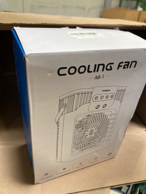 Photo 1 of Portable Air Conditioner, LEAEYFE 3 Higher Speeds With 1200ml Extra Large Water Tank, 7 Color Lights 2/8 Hour Timer, 120° OscillatingCooling Fan For Desk, Home, Bed and Living Room