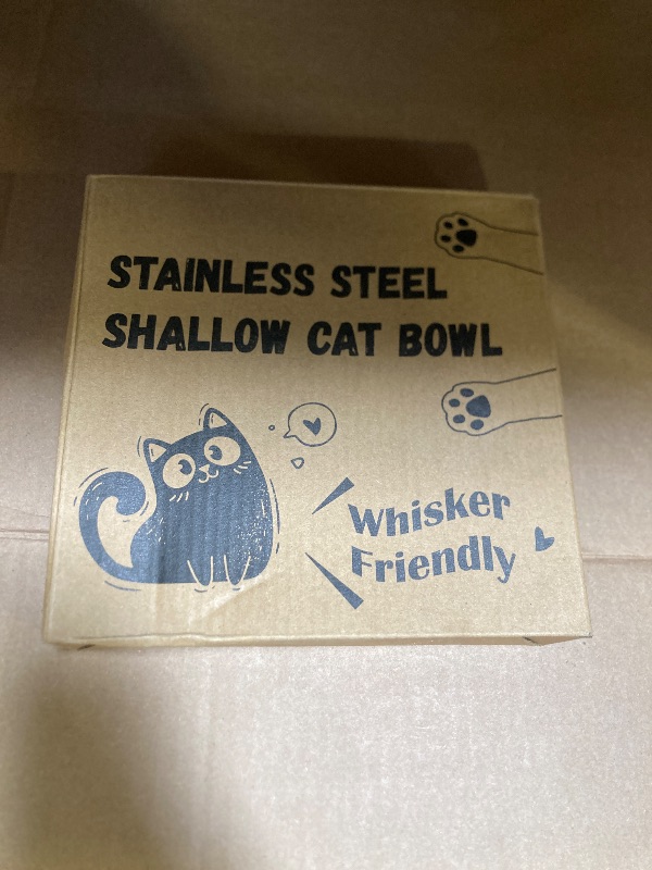 Photo 1 of Petdream Wide Whisker Friendly Cat Dishes Set 6.7", Stainless Steel Cats Bowls, Shallow Food Bowl, Indoor Kitten Feeding Wet & Dry Food Dish to Prevent Whisker Fatigue(13 OZ) (Cat Dishes, 4 PCS)
