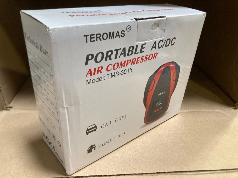 Photo 1 of TEROMAS Tire Inflator Portable Air Compressor, Air Pump DC/AC for Car Tires 12V DC and Other Inflatables at Home 110V AC, Digital Electric Tire Pump with Pressure Gauge(Red)