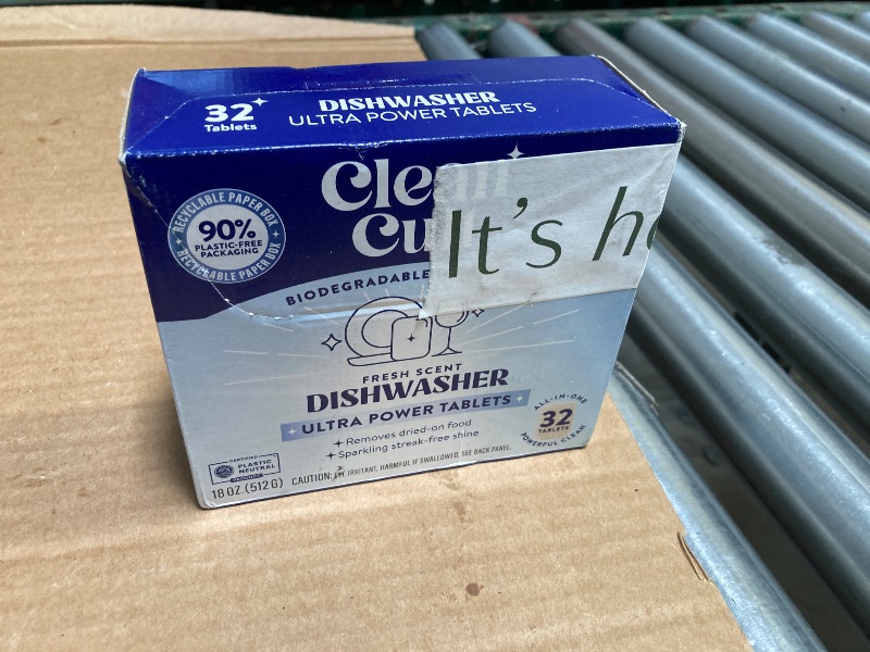 Photo 1 of Cleancult Ultra Power Dishwasher Detergent Pods for Sparkling Streak-Free Shine, All-In-One, No Plastic Waste, 32 Count