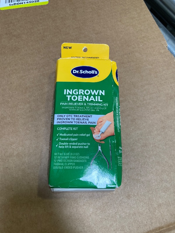 Photo 1 of Dr. Scholl's INGROWN TOENAIL PAIN RELIEVER & TRIMMING KIT, 0.3 oz // Only OTC Treatment Proven to Relieve Ingrown Toenail Pain - Includes Medicated Gel + Foam Rings + Bandages + Clipper & Pusher Tools