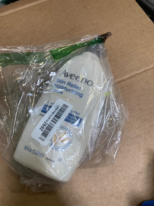 Photo 1 of Aveeno Skin Relief Fragrance-Free Moisturizing Lotion for Sensitive Skin, with Natural Shea Butter & Triple Oat Complex, Unscented Therapeutic Body Lotion for Itchy, Extra-Dry Skin, 18 fl. oz
