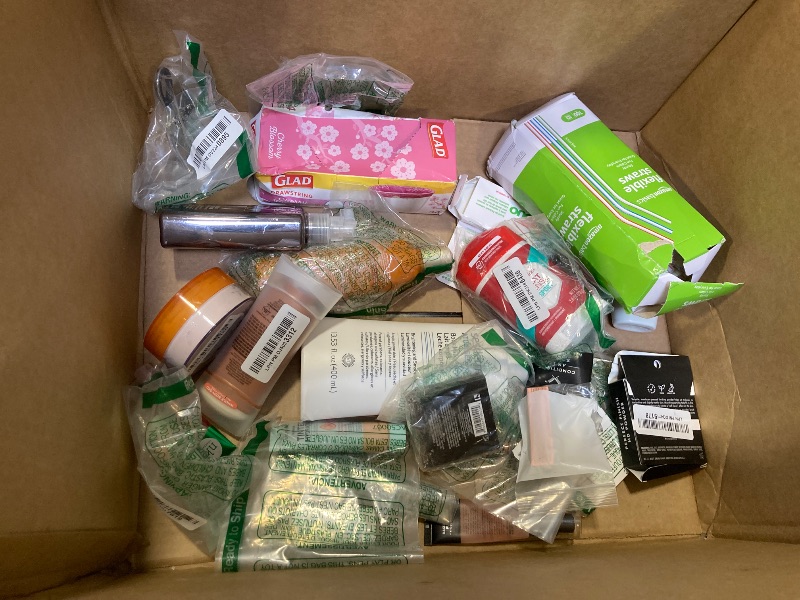 Photo 1 of BOX LOT OF ASSORTED HEALTH AND BEAUTY ITEMS