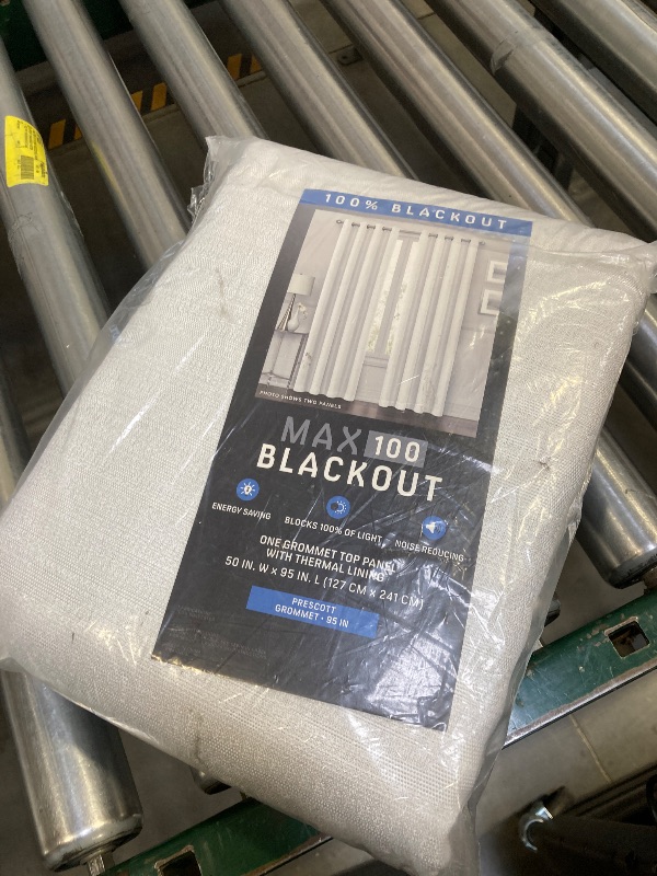 Photo 1 of Max Blackout Prescott Grommet Top 100% Blackout Single Curtain Panels, 50 X 95 INCHES, LINEN