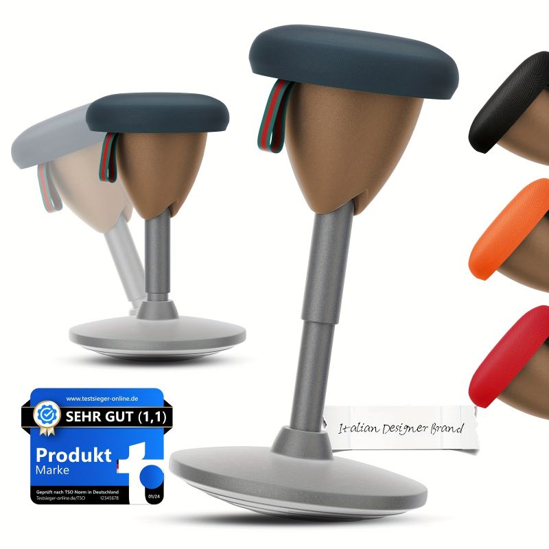 Photo 1 of Height Adjustable Active Motion Stool, Standing Desk Wobble Chair, Ergonomic Stand Perch Sit Rotate 360° Balance Stool with Cushion & Non-Slip Base for Office Home Classroom