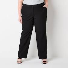 Photo 1 of Worthington Curvy Trouser High-Rise Women's Plus Size 16P, BLACK