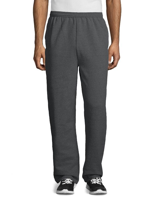 Photo 1 of Hanes EcoSmart Men's Fleece Sweatpants with Pockets, 30.5" Charcoal Heather L