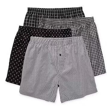 Photo 1 of Stafford Woven Big and Tall Mens 4 Pack Boxers, BLACK, 4XL