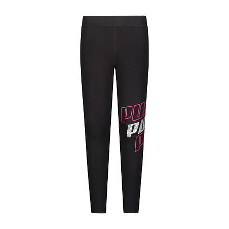 Photo 1 of  PUMA Big Girls 7/8 Ankle Leggings, Medium (10-12), Black 