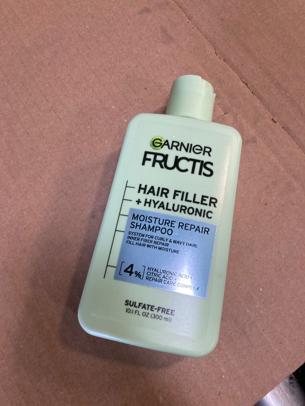 Photo 1 of Garnier Fructis Hair Filler Moisture Repair Shampoo, Sulfate Free Shampoo for Curly, Wavy Hair with Hyaluronic Acid, 10.1 Fl Oz, 1 Count