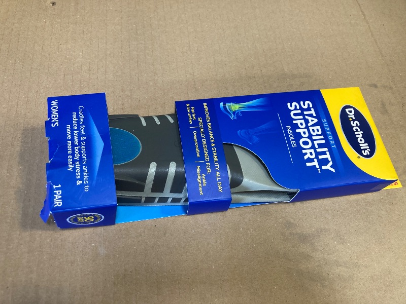 Photo 1 of ?Dr. Scholl's Stability Support Insoles, Flat Feet & Overpronation Low Arch Support, Improves Balance & Stability, Motion Control, Trim Inserts to Fit Shoes, Women's Size 6-10
