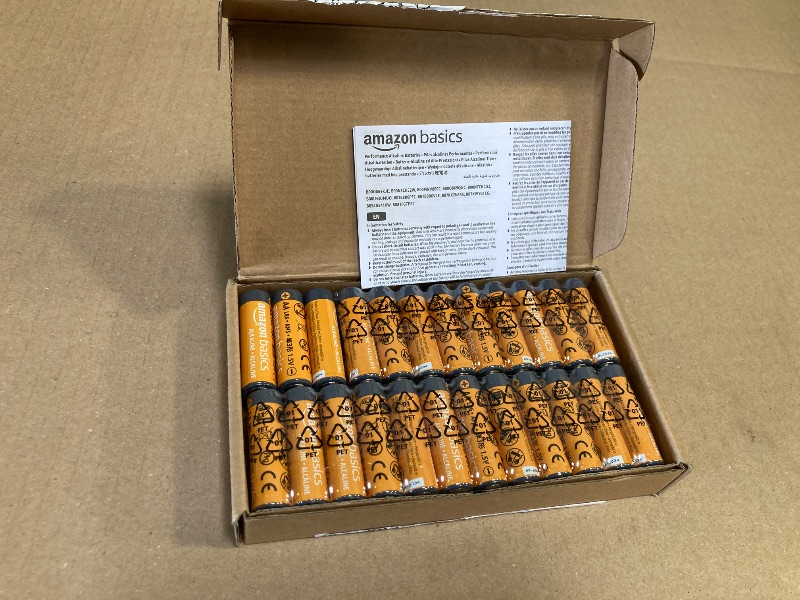 Photo 1 of Amazon Basics 48-Pack AA Alkaline High-Performance Batteries, 1.5 Volt, 10-Year Shelf Life