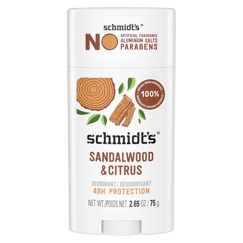 Photo 1 of Schmidt's Aluminum-Free Vegan Deodorant Sandalwood & Citrus  for Women and Men, with 24 Hour Odor Protection, Natural Ingredients, Cruelty-Free, 2.65 oz