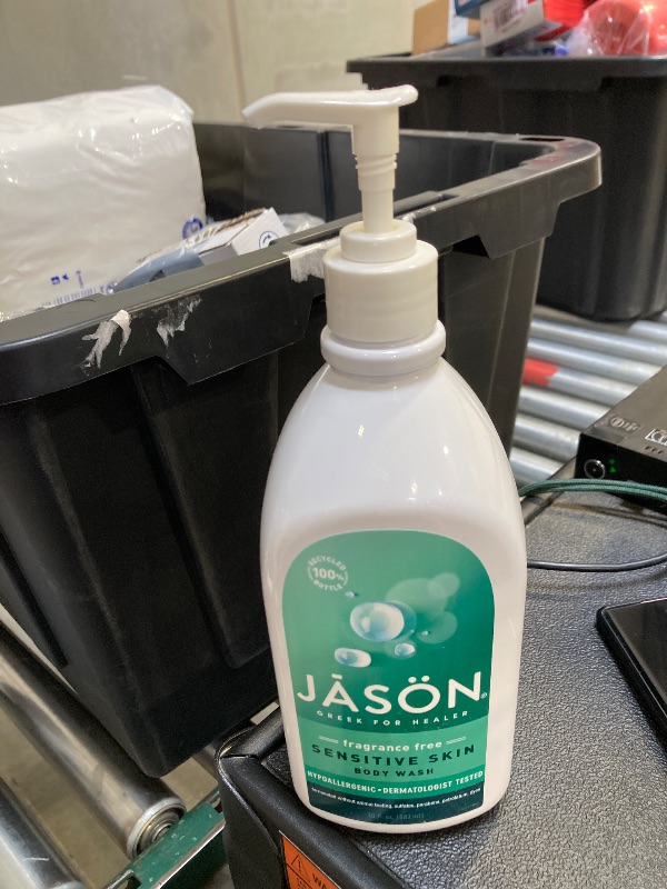 Photo 1 of JASON Sensitive Skin Fragrance Free Body Wash, For a Gentle Feeling Clean, 30 Fluid Ounces