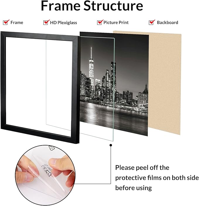 Photo 1 of Annecy 19x27 Picture Frame Black?1 Pack?, 19 x 27 Picture Frame for Wall Decoration, Classic Black Minimalist Style Suitable for Decorating Houses, Offices, Hotels