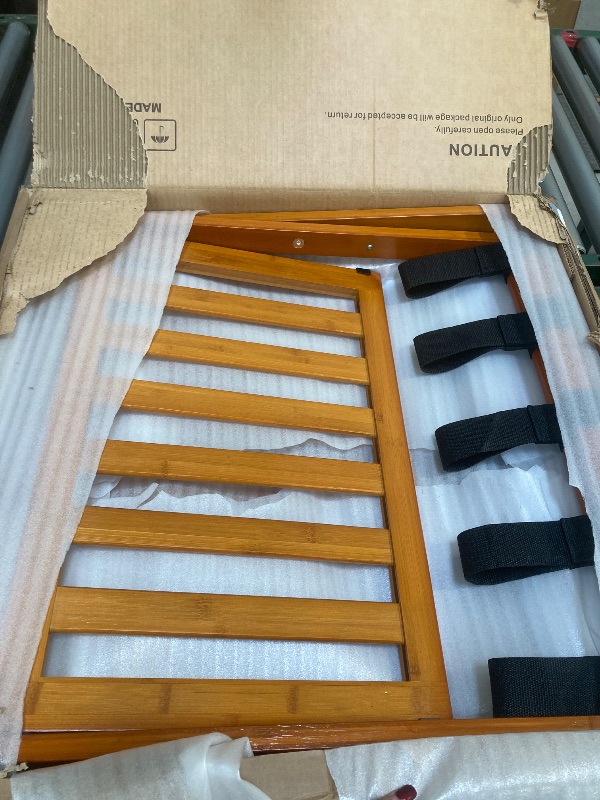 Photo 1 of Smuxee Fully Assembled Honey Luggage Racks Pack of 2, Upgraded Bamboo Foldable Suitcase Stand with 5 Nylon Straps, Luggage Holder with Shelf for Guest Room Bedroom Hotel