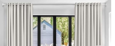 Photo 1 of Tension Curtain Rod, 51-126 Inch,Spring Closet Rod, for Windows or Shower, Easy to Install, No Drilling, No Rust, for Bathroom, Rod Diameter 1.26 Inches, Black,Umimile