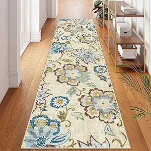 Photo 1 of Beeiva Floral Kitchen Runner Rug Washable, 2.5x10 Vintage Runner Rug Ultra Thin Kitchen Rugs Non Slip, Paisley Foldable Beige Rug Stair Runner Carpet for Laundry Room Entryway