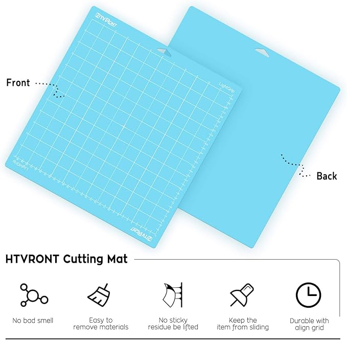Photo 1 of 5pc HTVRONT Light Grip Cutting Mat for Cricut, 6 Pack Cutting Mat 12x12 for Cricut Maker 3/Maker/Explore 3/Air 2/Air/One, Light Adhesive Sticky Quilting Cutting Mats Replacement Accessories