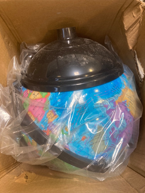 Photo 1 of 8 Inch World Globe with Stand Rotating Earth Spinning Globe for Kids Geography Classroom Education or Decorations (Blue)