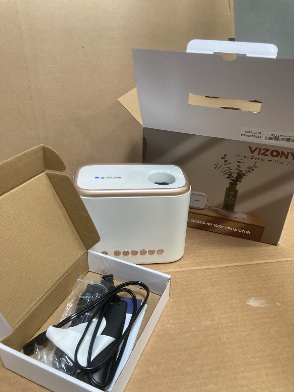 Photo 1 of VIZONY E1 Pro Netflix-Certified Smart Projector, 550 ANSI Lumens, WiFi Bluetooth, Auto Focus & Keystone, Native 1080P & 4K Support, Full-Sealed Optical Engine, Portable Home Theater for Indoor/Outdoor