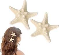 Photo 1 of OBTANIM 2 Pcs Starfish Hair Clip Resin Beach Sea Star Hair Pins Mermaid Hair Clips Accessories for Women and Girls