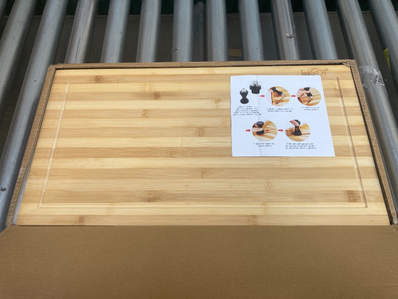 Photo 1 of  Bamboo Stovetop Cover&Countertop Cutting Board with Adjustable Legs, Dual-purpose Chopping Board for Electric Stove Burner, Workspace Block Cover for RV Camping Camper Gas 21 X 12 INCHES