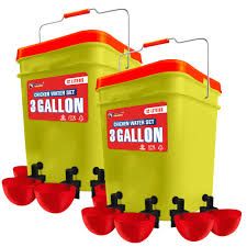 Photo 1 of 3-Gallon/12 ers Automatic Chicken Waterer Set (2 Buckets-12 Water Cups), Large Chicken Water Cups No Waste, Poultry Watering Cups, Durable Chicken Supplies for Chickens, Chicks, Duck, Goose, Turkey