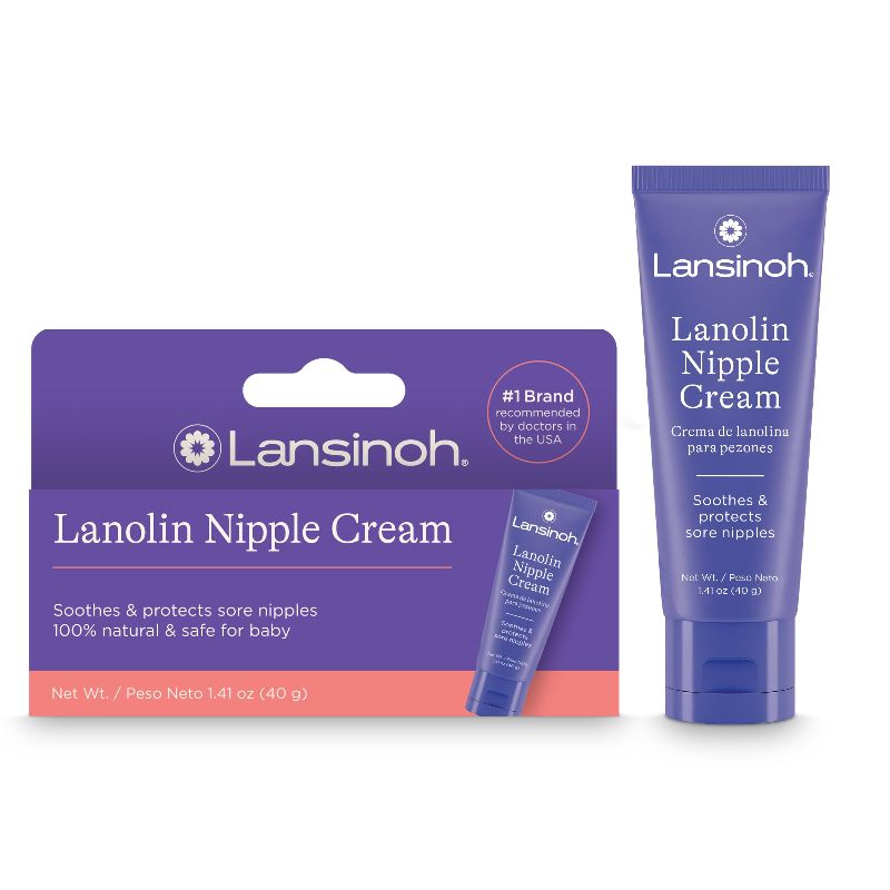 Photo 1 of Lansinoh Lanolin Nipple Cream Safe for Breastfeeding Baby, 100% Natural Nipple Butter for Mom, Breastfeeding Essentials, 1.41 Ounces