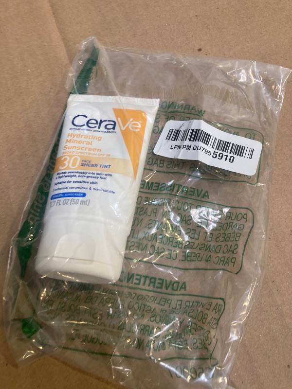 Photo 1 of CeraVe Hydrating Mineral Sunscreen SPF 30 with Sheer Tint, Tinted Mineral Sunscreen with Zinc Oxide & Titanium Dioxide, Blends Seamlessly For Healthy Glow, Medium, 1.7 Fluid Ounce