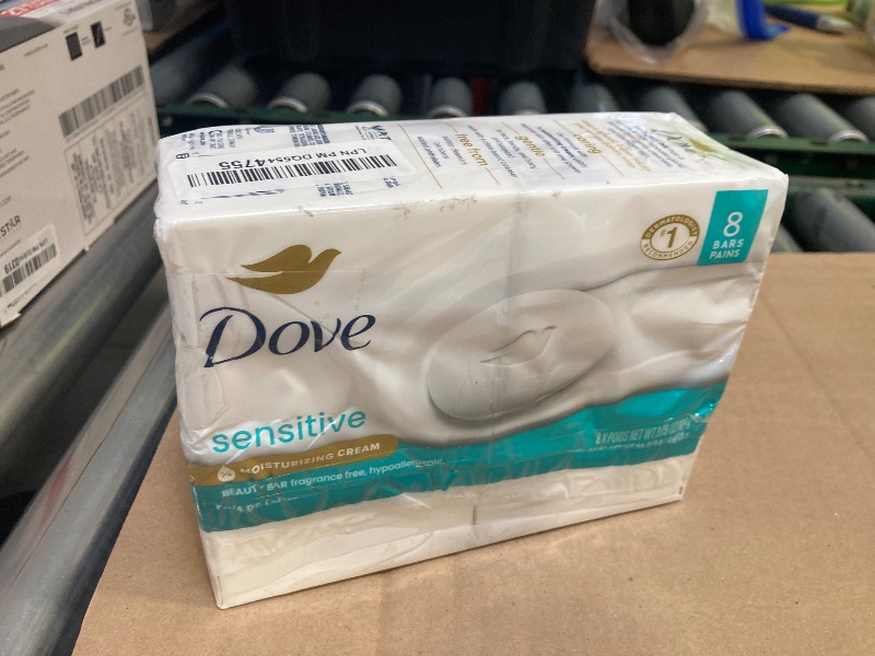 Photo 1 of Dove Beauty Bar Soap Sensitive, 8 Bars for Sensitive Skin, Fragrance Free and Hypoallergenic 3.75 oz