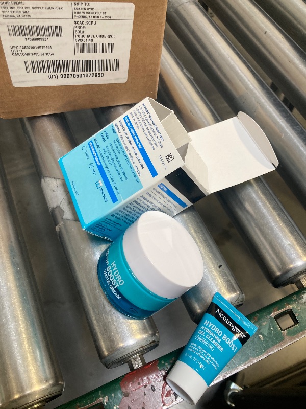 Photo 1 of Neutrogena Hydro Boost Skincare Set, Hydro Boost Fragrance Free Water Cream Face Moisturizer, 1.7 fl oz, & Trial Size Hydro Boost Fragrance Free Hydrating Gel Facial Cleanser, 0.5 fl oz