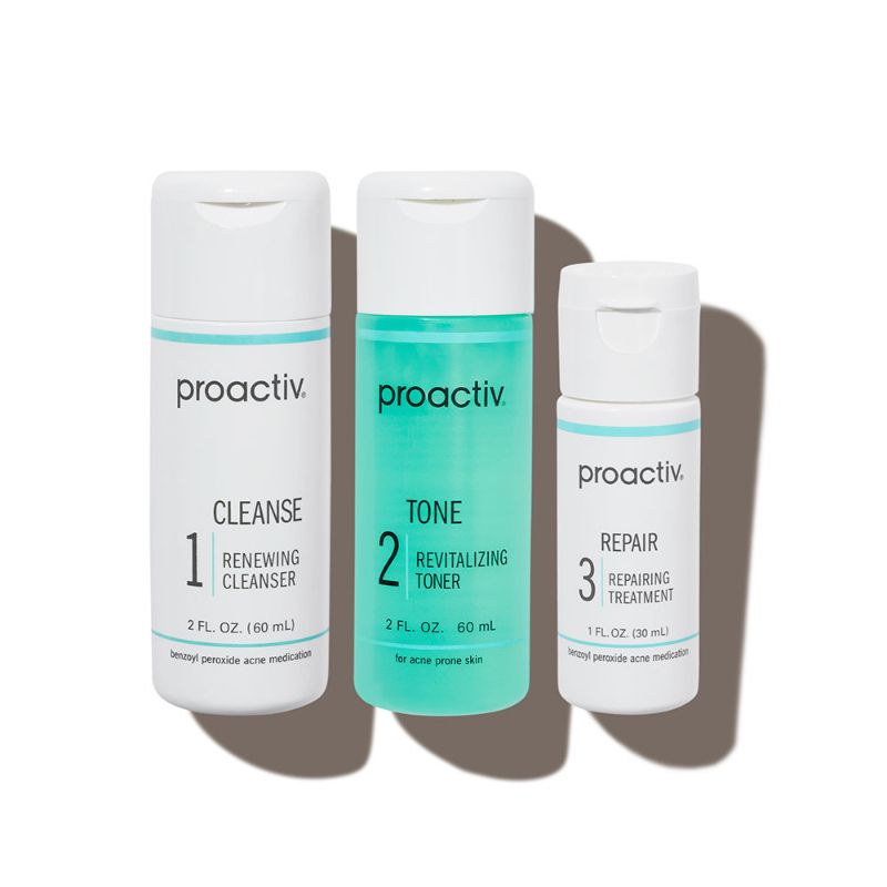 Photo 1 of Proactiv 3-Step Routine, Ultra-Gentle Face Cleanser, 0.1% Adapalene Gel Treatment, Ultra-Hydrating Moisturizer, 30-Day Acne Treatment Kit