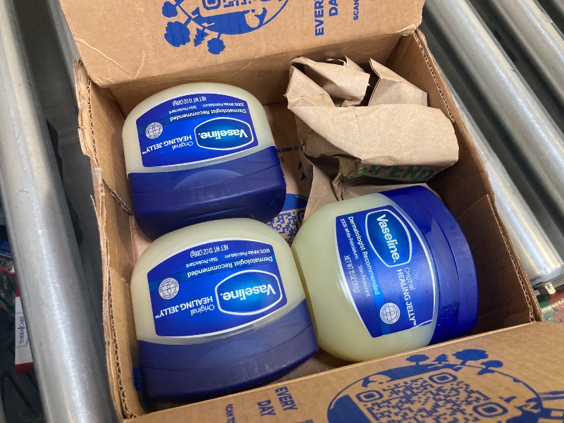 Photo 1 of Vaseline Petroleum Jelly Original Provides Dry Skin Relief And Protects Minor Cuts Dermatologist Recommended And Locks In Moisture, 13 Ounce (Pack of 3)