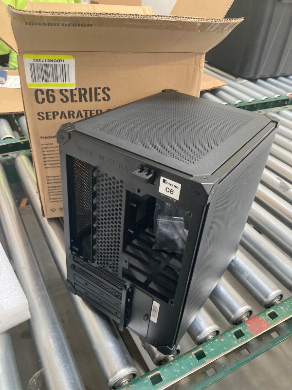 Photo 1 of JONSBO C6 Black Mini MATX Mesh Case,Simple Compact Desktop Micro ATX Chassis,Upper Cover/Side Panel Tool-Free Open pc case, ATX Power Bite (L185mm Max.),Support 75mm CPU Cooler,GPU200-255mm