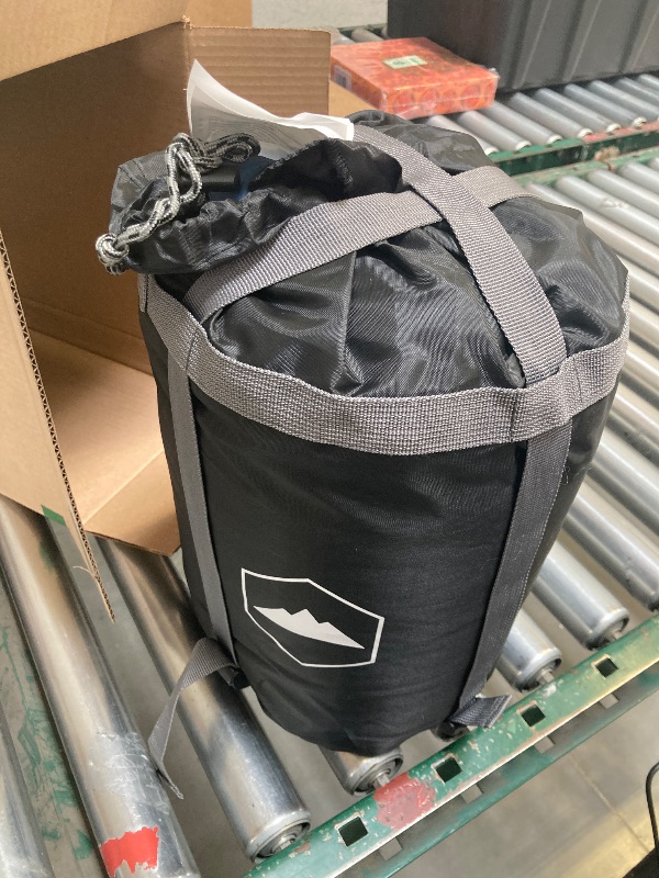 Photo 1 of BLUE/GREY SLEEPING BAG, 88 X 34 INCHES