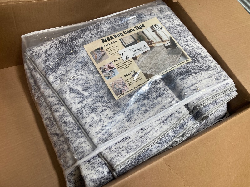 Photo 1 of CHAMPLANT Area Rug 9x12 Washable Gray Vintage Traditional Mat Distressed Indoor Foldable Thin Retro Accent Floral Non Slip Carpet for Living Room Dining Room Office