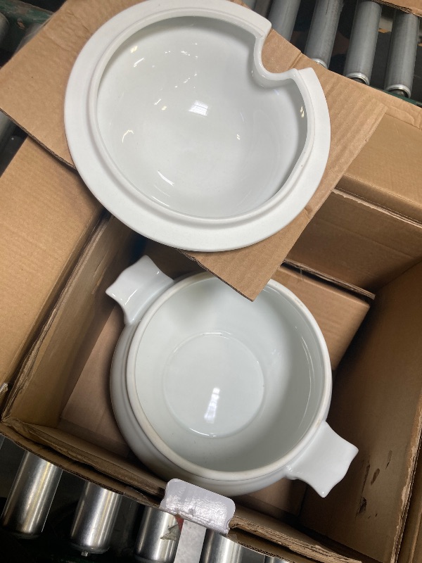 Photo 1 of BIA Cordon Bleu Everyday Porcelain 3-Piece Soup Tureen (3.5 qt.) Set with Ladle, White