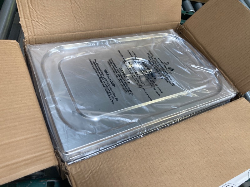 Photo 1 of HECMAC 6-Pack Full Size Hotel Pan Cover, Stainless Steel Solid Steam Table Catering Food Pan Lid with Handle