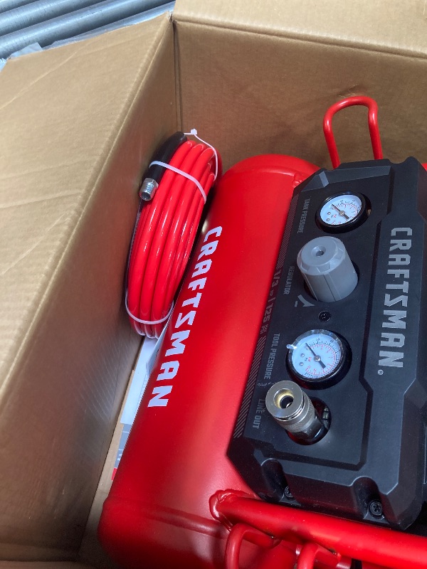 Photo 1 of CRAFTSMAN Air Compressor, 2 Gallon Portable Air Compressor 1/3HP Max 125 PSI Oil-Free Light Weight with 10 PCS Accessory Kit
