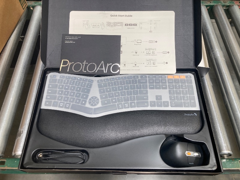 Photo 1 of ProtoArc Ergonomic Wireless Keyboard Mouse, EKM01 Plus Full Size Ergo Bluetooth Keyboard Mouse Combo, Split Design, Wrist Rest, Multi-Device, Rechargeable, for Windows/ Mac OS