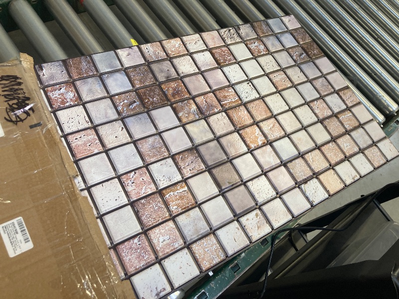 Photo 1 of 3D wall panels - 10 Sheets Covering 4.61 m2 - 49.6 sqft - Decorative PVC Coating Panels - 37.80 x 18.90 in - Beige and Grey Mosaic Tiles