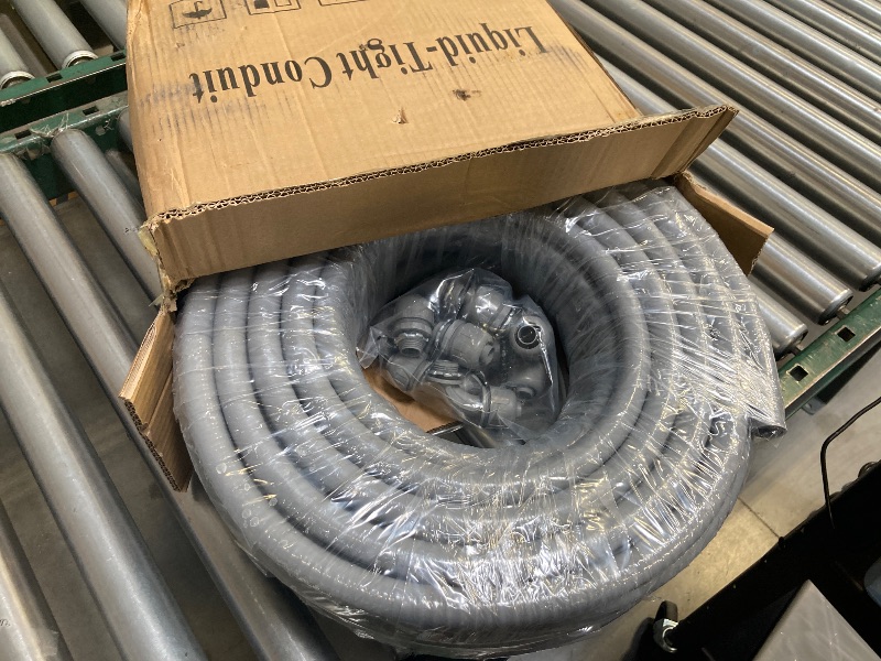 Photo 1 of Wocloer 1/2 inch 100Ft Liquid-Tight Conduit Kit, Flexible Non Metallic Electrical Conduit, with 6 Straight and 5 Angle Fittings Included. 1/2" Dia