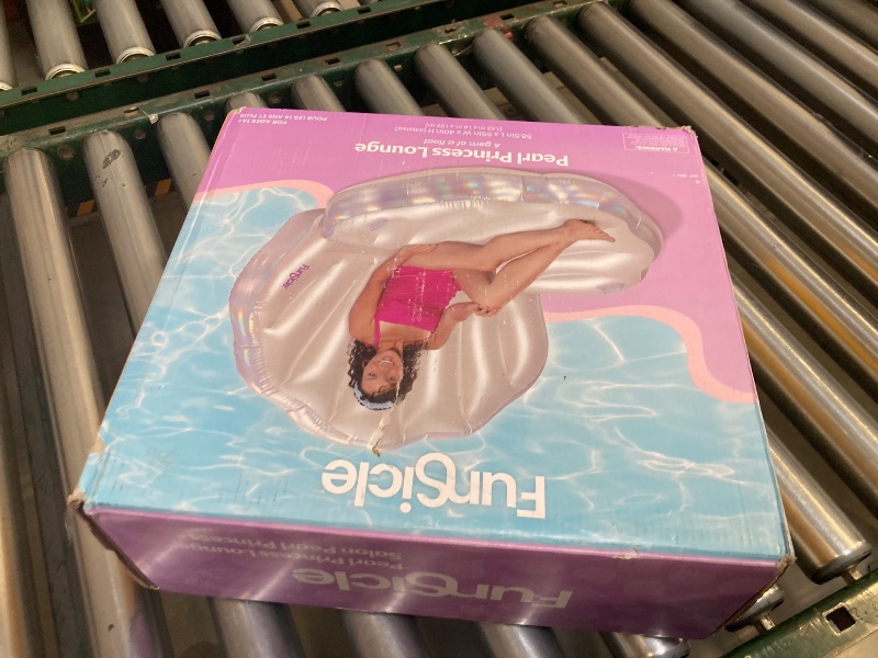 Photo 1 of Funsicle: Pearl Princess Lounge - Inflatable Pool & Water Float, 58.5x55x40, Holographic & Pearlized Design, Water Toy, 220 lb Capacity