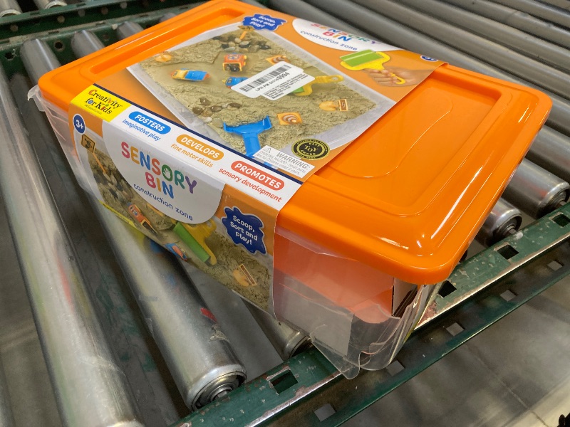 Photo 1 of Creativity for Kids Sensory Bin: Construction Zone Playset - Preschool Learning Activities, Excavator Toys for Boys Ages 3-5+, Outdoor Toys and Gifts for Kids